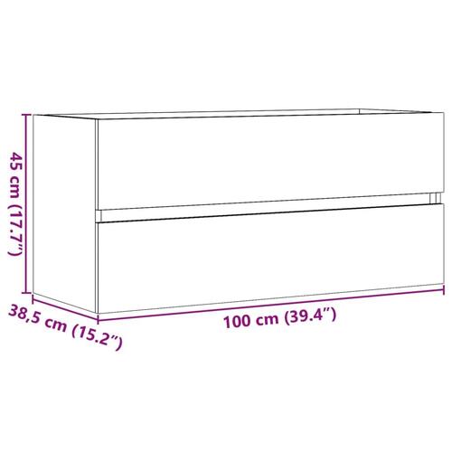 Vaskeskab 100x38,5x45 cm konstrueret træ gammelt trælook