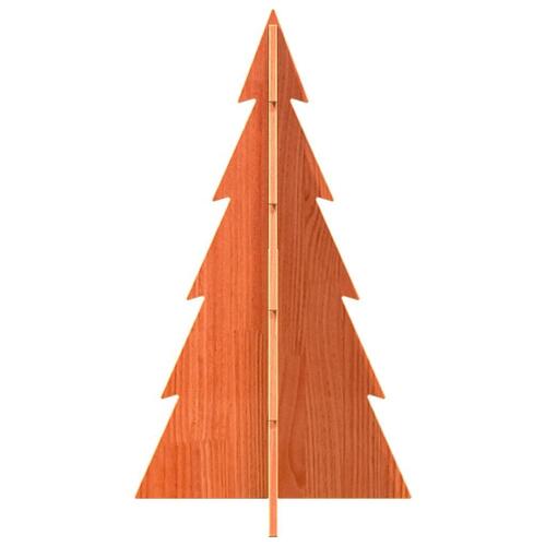 Dekorativt juletræ 80 cm massivt fyrretræ gyldenbrun