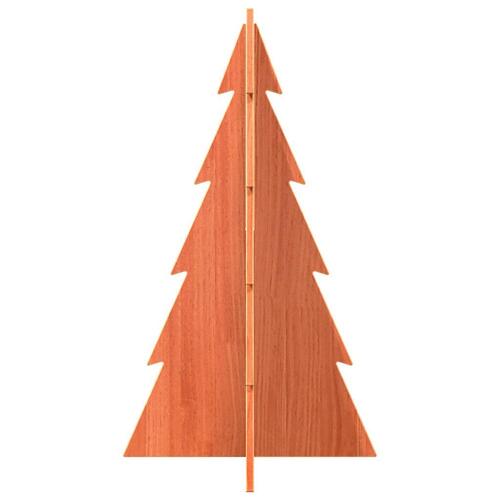Dekorativt juletræ 80 cm massivt fyrretræ gyldenbrun