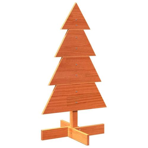 Dekorativt juletræ 80 cm massivt fyrretræ gyldenbrun