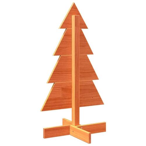Dekorativt juletræ 80 cm massivt fyrretræ gyldenbrun