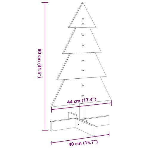 Dekorativt juletræ 80 cm massivt fyrretræ gyldenbrun