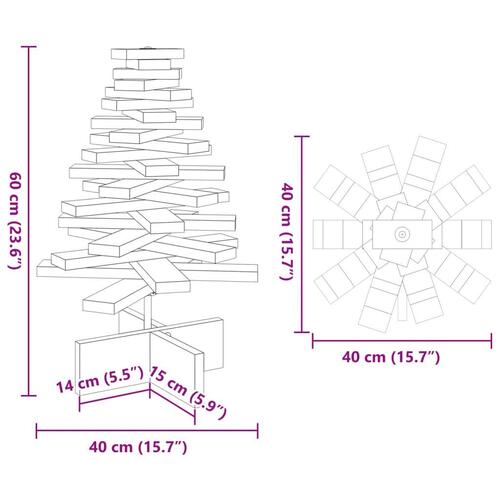 Dekorativt juletræ 60 cm massivt fyrretræ