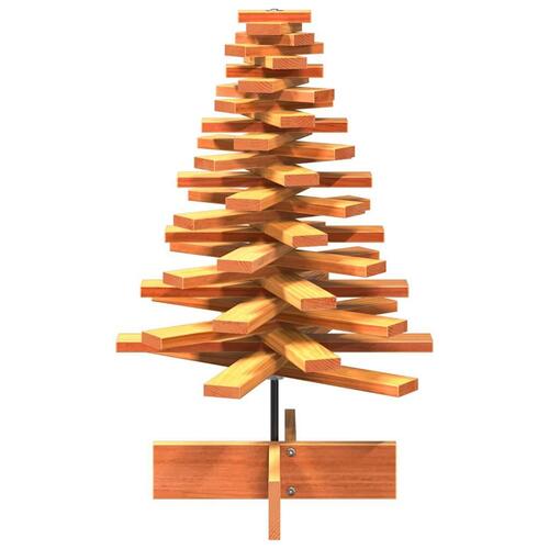 Dekorativt juletræ 80 cm massivt fyrretræ gyldenbrun