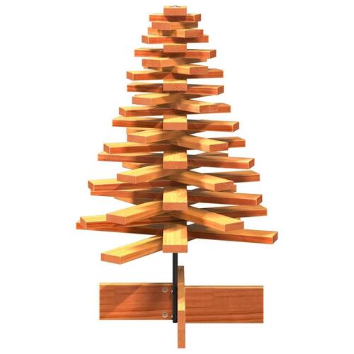 Dekorativt juletræ 80 cm massivt fyrretræ gyldenbrun