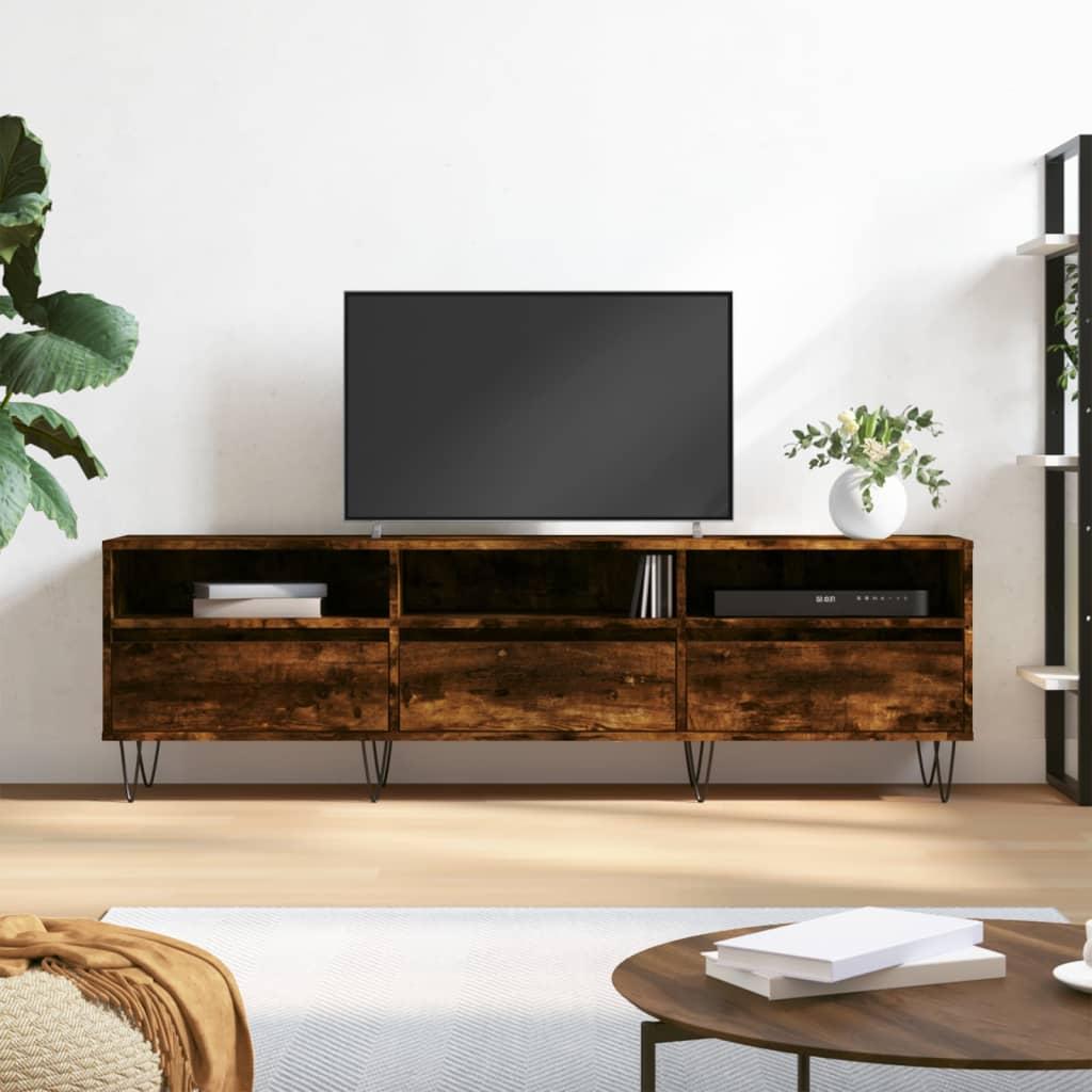 Tv-bord 150x30x44,5 cm konstrueret træ røget egetræsfarve