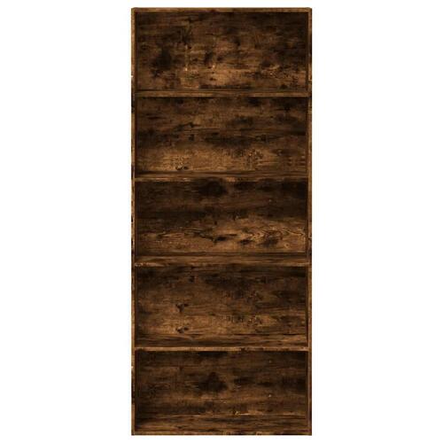 Bogreol 80x30x189 cm konstrueret træ røget egetræ
