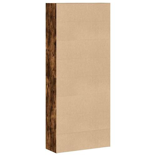 Bogreol 80x30x189 cm konstrueret træ røget egetræ