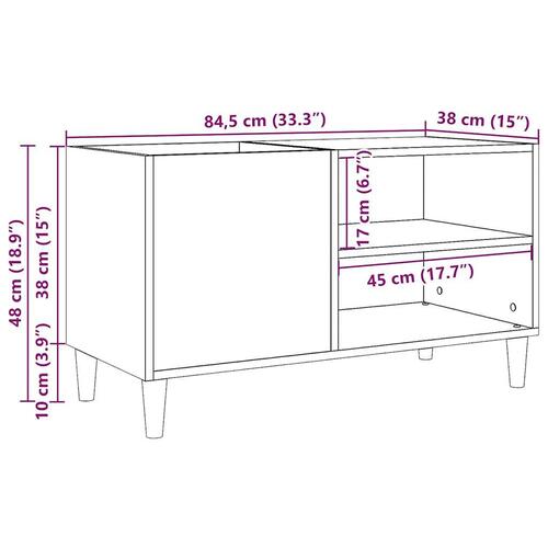 Vinylskab 84,5x38x48 cm konstrueret træ kunsteg