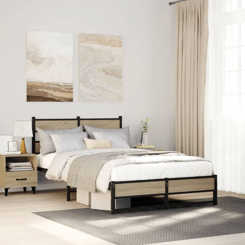 Sengeramme uden madras 120x200 cm metal sonoma-eg billede