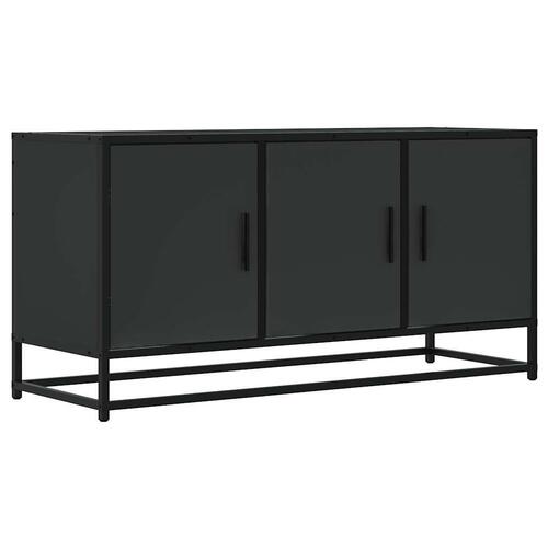 Tv-bord 100x35x50 cm konstrueret træ og metal sort