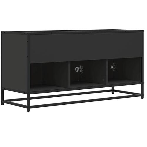 Tv-bord 100x35x50 cm konstrueret træ og metal sort