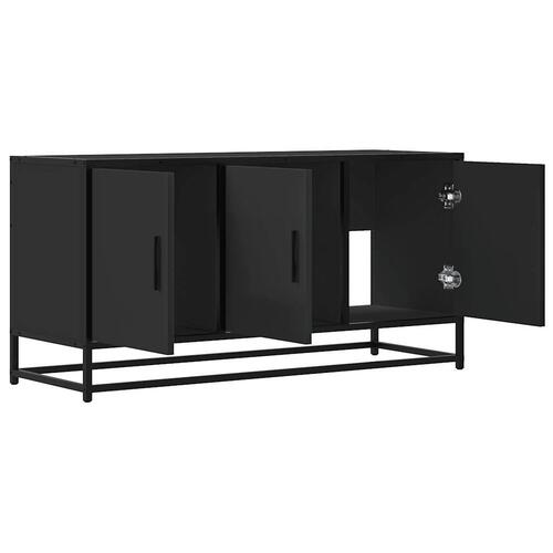 Tv-bord 100x35x50 cm konstrueret træ og metal sort