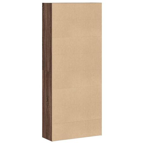 Bogreol 80x30x189 cm konstrueret træ brun egetræ