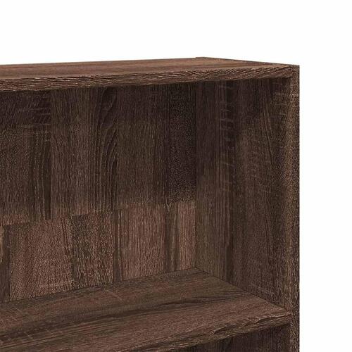 Bogreol 80x30x189 cm konstrueret træ brun egetræ