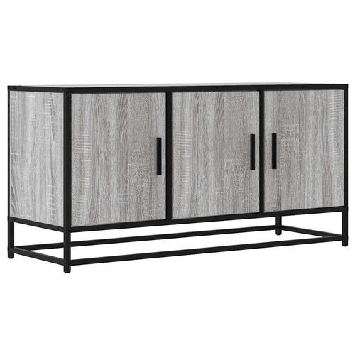 Tv-bord 100x35x50 cm konstrueret træ og metal grå sonoma-eg