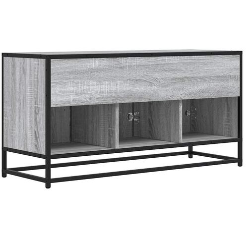 Tv-bord 100x35x50 cm konstrueret træ og metal grå sonoma-eg