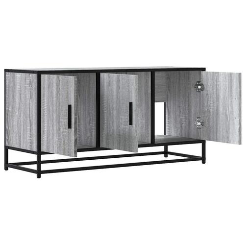 Tv-bord 100x35x50 cm konstrueret træ og metal grå sonoma-eg