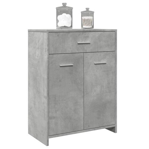 Badeværelsesskab 60x33x80 cm konstrueret træ betongrå