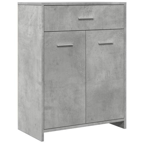 Badeværelsesskab 60x33x80 cm konstrueret træ betongrå
