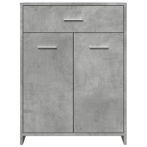 Badeværelsesskab 60x33x80 cm konstrueret træ betongrå