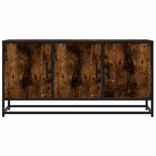 Tv-bord 100x35x50 cm konstrueret træ metal røget egetræsfarve