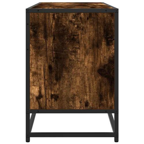 Tv-bord 100x35x50 cm konstrueret træ metal røget egetræsfarve