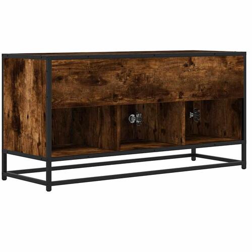 Tv-bord 100x35x50 cm konstrueret træ metal røget egetræsfarve