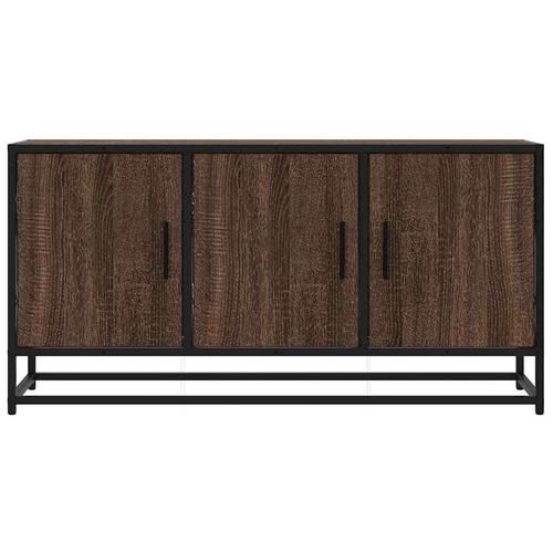 Tv-bord 100x35x50 cm konstrueret træ og metal brun egetræsfarve