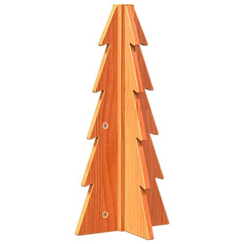 Dekorativt juletræ 49 cm massivt fyrretræ gyldenbrun