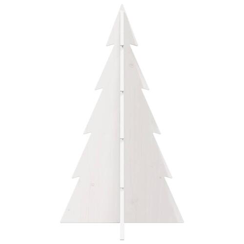 Dekorativt juletræ til pynt 80 cm massivt fyrretræ hvid