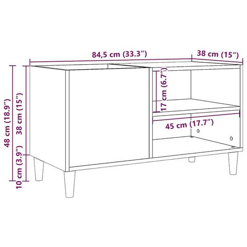 Vinylskab 84,5x38x48 cm konstrueret træ antikt trælook