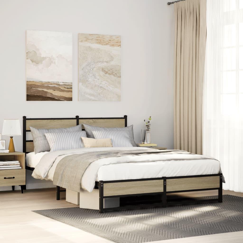 Sengeramme uden madras 160x200 cm metal sonoma-eg billede