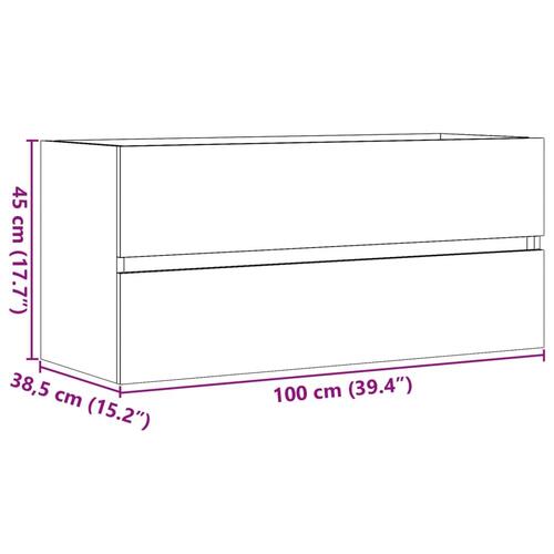 Underskab 100x38,5x45 cm konstrueret træ kunsteg