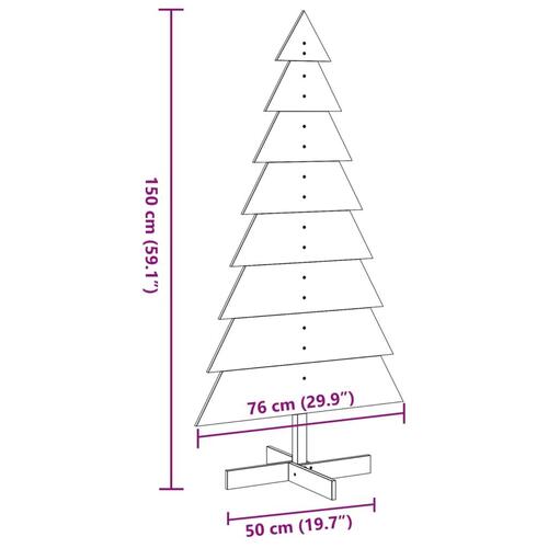 Dekorativt juletræ 150 cm massivt fyrretræ