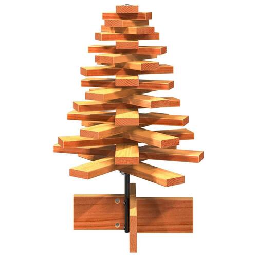 Dekorativt juletræ 60 cm massivt fyrretræ gyldenbrun