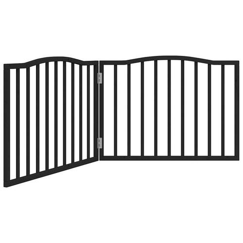 Hundelåge 2 paneler 150 cm foldbar poppeltræ sort