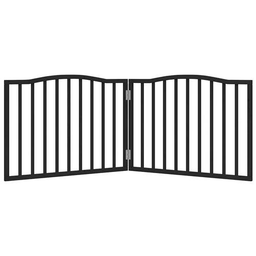 Hundelåge 2 paneler 150 cm foldbar poppeltræ sort