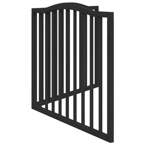 Hundelåge 2 paneler 150 cm foldbar poppeltræ sort