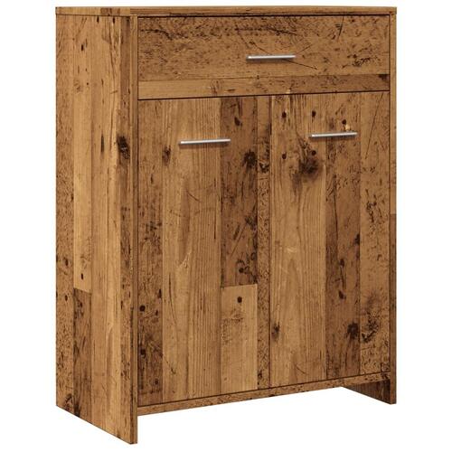 Badeværelsesskab 60x33x80 cm konstrueret træ antikt træ