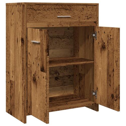 Badeværelsesskab 60x33x80 cm konstrueret træ antikt træ