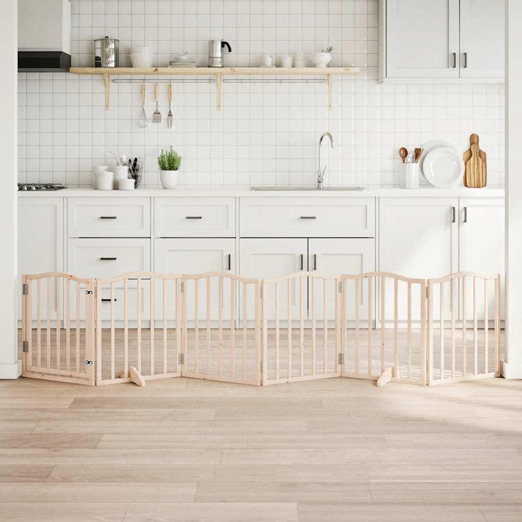 Hundelåge med dør 6 paneler 300 cm poppeltræ