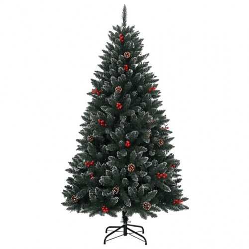 Kunstigt juletræ med LED-lys og sne 240 cm