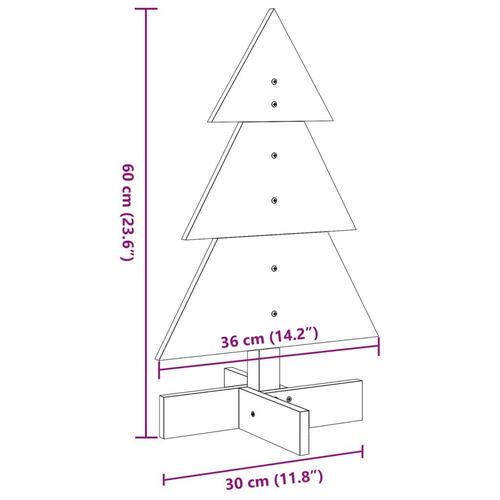 Dekorativt juletræ 60 cm massivt fyrretræ