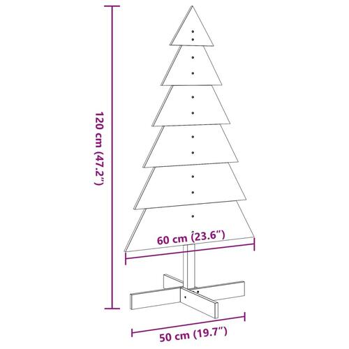 Dekorativt juletræ 120 cm massivt fyrretræ