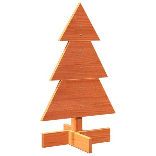 Dekorativt juletræ 60 cm massivt fyrretræ gyldenbrun