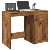 Skrivebord 100x50x76 cm konstrueret træ antikt trælook
