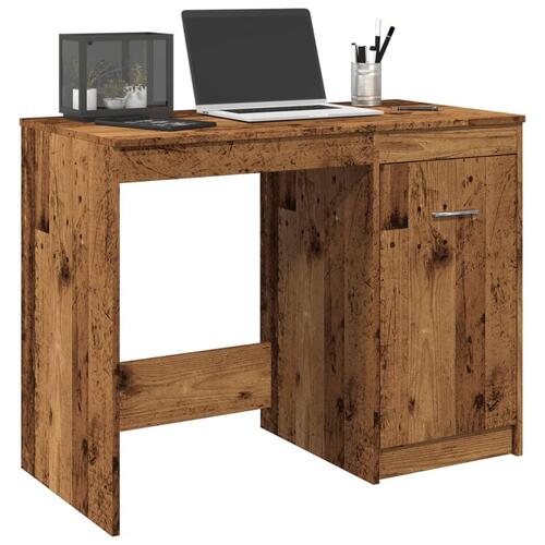 Skrivebord 100x50x76 cm konstrueret træ antikt trælook