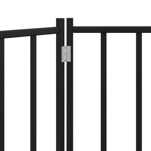 Hundelåge med 2 paneler - foldbar i massivt gran, sort, 150 cm