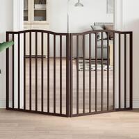Hundelåge 2 paneler 160 cm foldbar poppeltræ brun egetræ